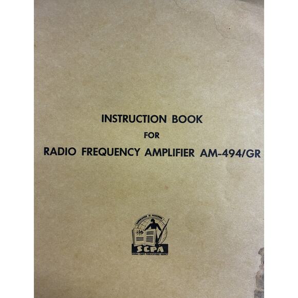 Motorola Instruction Book Radio Frequency Amplifier AM-494/GR 1953 - Manual - Picture 4 of 9